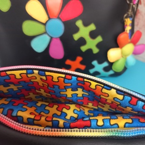 Puzzle mintás Autizmus tudatosság  neszeszer Textilbőr  - táska & tok - hátizsák - hátizsák - Meska.hu