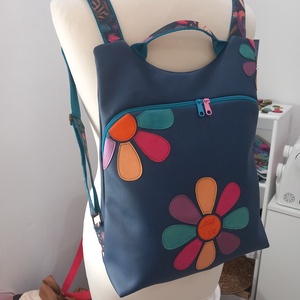 Flowers Flow hátizsák  kék madár , Táska & Tok, Hátizsák, Hátizsák, Varrás, MESKA