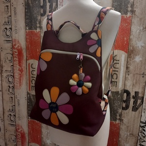 Flowers Flow hátizsák  bordó leveles  - táska & tok - hátizsák - hátizsák - Meska.hu