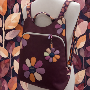 Flowers Flow hátizsák  bordó leveles , Táska & Tok, Hátizsák, Hátizsák, Varrás, MESKA