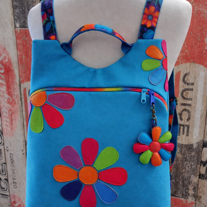 Flowers Flow hátizsák  türkiz  - Meska.hu