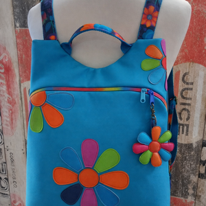 Flowers Flow hátizsák  türkiz  - táska & tok - hátizsák - hátizsák - Meska.hu