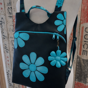 Flowers Flow hátizsák  egyszínű virágos  - táska & tok - hátizsák - hátizsák - Meska.hu