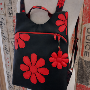 Flowers Flow hátizsák  egyszínű virágos  - táska & tok - hátizsák - hátizsák - Meska.hu