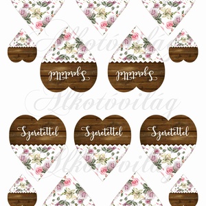 Puha és merev 1mm-es filc anyag/Rizspapír/decoupage papír/öntapadós filc és papír romantikus szív mintával, Kellékek & szerszámok, Papír, Decoupage papír, Fotó, grafika, rajz, illusztráció, MESKA