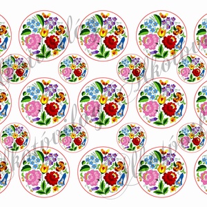  Kalocsai körök 5 és 3 cm - VASALHATÓ FÓLIA, VASALHATÓ MATRICA, Kellékek & szerszámok, Vegyes alapanyag, Egyéb alapanyag, Decoupage, transzfer és szalvétatechnika, Patchwork, foltvarrás, MESKA