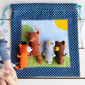 Ujjbáb készlet, Élet az erdőben, horgolt - Meska.hu