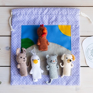 Ujjbáb készlet, Élet a tanyán, horgolt - Meska.hu