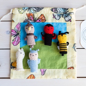 Ujjbáb készlet, Apró állatok, horgolt - játék & sport - bábok - ujjbáb - Meska.hu