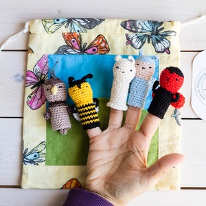 Ujjbáb készlet, Apró állatok, horgolt - Meska.hu