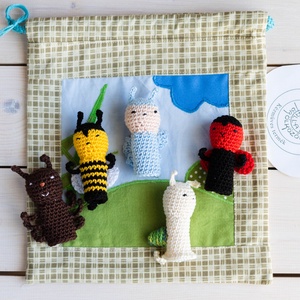 Ujjbáb készlet, Apró állatok, horgolt - játék & sport - bábok - ujjbáb - Meska.hu