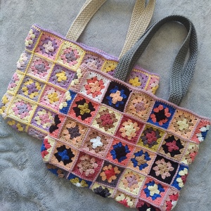 Horgolt Granny Square válltáska - táska & tok - kézitáska & válltáska - válltáska - Meska.hu