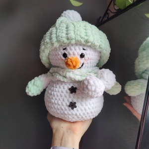 Hóember figura, Karácsony, Karácsonyi lakásdekoráció, Karácsonyi manók, figurák, Horgolás, Varrás, MESKA