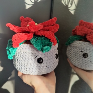 Mikulásvirág figura - karácsony - karácsonyi lakásdekoráció - karácsonyi manók, figurák - Meska.hu