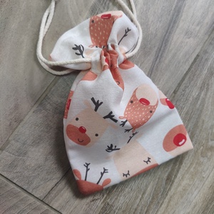 Karácsonyi, rénszarvas mintás ajándék zsák - karácsony - karácsonyi ajándékozás - karácsonyi ajándékcsomagolás - Meska.hu