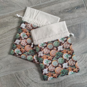 Karácsonyi mézeskalács mintás ajándék zsák - Meska.hu