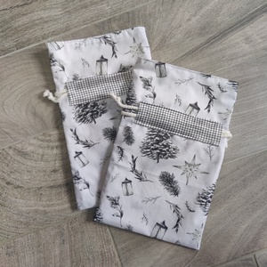 Karácsonyi mintás ajándék zsák - Meska.hu