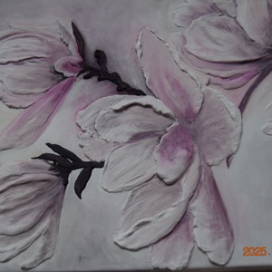 Álmodozó Magnólia Ág 50X70 - művészet - festmény - festmény vegyes technika - Meska.hu