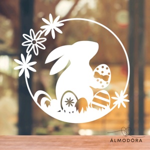 Húsvéti ablakmatrica, ablakdekoráció, ablakdísz, koszorú - Meska.hu