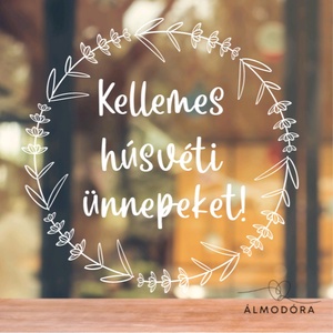 Húsvéti ablakmatrica, ablakdekoráció, ablakdísz, koszorú - Meska.hu