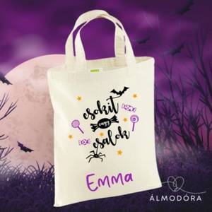 Halloween, táska, csokigyűjtés, cukorkagyűjtés - otthon & életmód - dekoráció - halloween - halloweeni jelmez és kiegészítők - Meska.hu
