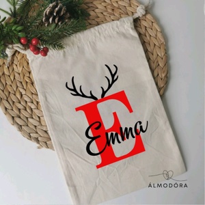 Névre szóló mikulászsák, egyedi mikulás zsák, neves mikulás zsák, mikuláscsizma, mikuláscsomag, Karácsony, Mikulás, Mikulás zsák, Fotó, grafika, rajz, illusztráció, MESKA