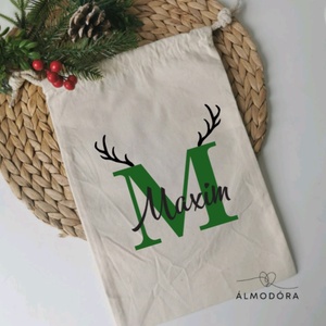 Névre szóló mikulászsák, egyedi mikulás zsák, neves mikulás zsák, mikuláscsizma, mikuláscsomag, Karácsony, Mikulás, Mikulás zsák, Fotó, grafika, rajz, illusztráció, MESKA