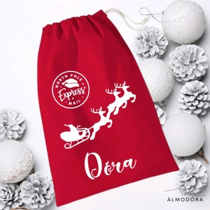 Névre szóló mikulászsák, egyedi mikulás zsák, neves mikulás zsák, mikuláscsizma, mikuláscsomag, környezetbarát, Karácsony, Mikulás, Mikulás zsák, Fotó, grafika, rajz, illusztráció, MESKA