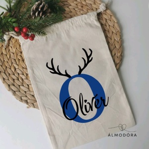 Névre szóló mikulászsák, egyedi mikulás zsák, neves mikulás zsák, mikuláscsizma, mikuláscsomag - karácsony - mikulás - mikulás zsák - Meska.hu