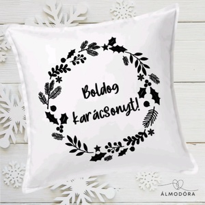 Karácsonyi díszpárna, karácsonyi párnahuzat, családi díszpárna, párnahuzat - Meska.hu