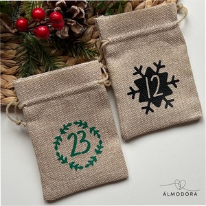 Adventi zsák, adventi naptár, adventi kalendárium, számos zsák - Meska.hu