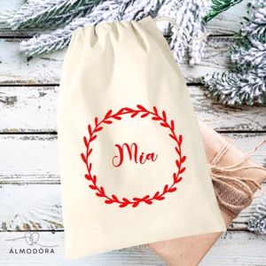 Névre szóló mikulászsák, egyedi mikulás zsák, neves mikulás zsák, mikuláscsizma, mikuláscsomag - Meska.hu