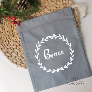 Névre szóló mikulászsák, egyedi mikulás zsák, neves mikulás zsák, mikuláscsizma, mikuláscsomag - karácsony - mikulás - mikulás zsák - Meska.hu