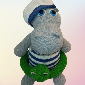 Horgolt viziló, Játék & Sport, Plüssállat & Játékfigura, Más figura, Horgolás, MESKA