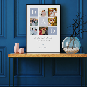 APÁK napi Egyedi Fényképes Mozaik Poszter - APA vagy DAD kollázs - otthon & életmód - dekoráció - kép & falikép - poszter - Meska.hu