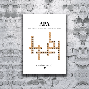 Apák Napi Egyedi Scrabble Stílusú Poszter � Apa, aki nélkül semmi sem lenne ugyanaz - Meska.hu