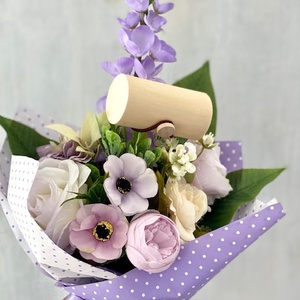 Élethű lila ballagási csokor  - otthon & életmód - dekoráció - virágdísz és tartó - csokor & virágdísz - Meska.hu