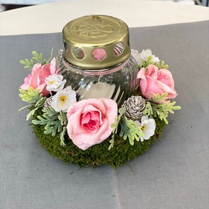 Mécseses mohakoszorú mindenszenteki sírdísz - otthon & életmód - vallás - temetkezési tárgy - Meska.hu