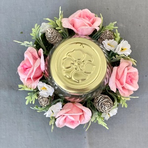 Mécseses mohakoszorú mindenszenteki sírdísz - otthon & életmód - vallás - temetkezési tárgy - Meska.hu