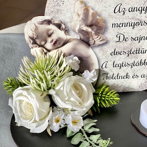 Mikor elmentél talpas szív mindenszenteki sírdísz  - otthon & életmód - vallás - temetkezési tárgy - Meska.hu