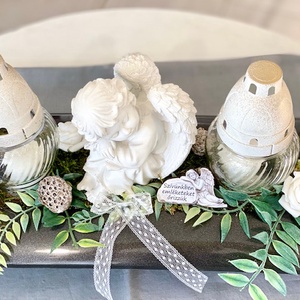 Dupla mindenszenteki sírdísz  - otthon & életmód - vallás - temetkezési tárgy - Meska.hu