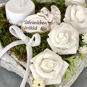 Angyalszárny nyújtott szív mindenszenteki sírdísz  - otthon & életmód - vallás - temetkezési tárgy - Meska.hu