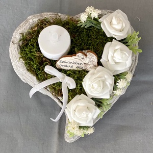 Angyalszárny nyújtott szív mindenszenteki sírdísz  - otthon & életmód - vallás - temetkezési tárgy - Meska.hu