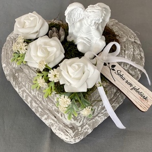 Angyalszárny szív mindenszenteki sírdísz  - Meska.hu