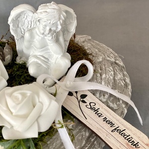 Angyalszárny szív mindenszenteki sírdísz  - otthon & életmód - vallás - temetkezési tárgy - Meska.hu