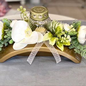 Orchideás arany híd mindenszenteki sírdísz- 2 féle színben - otthon & életmód - vallás - temetkezési tárgy - Meska.hu