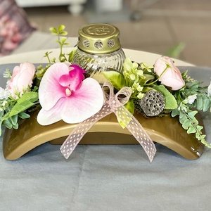 Orchideás arany híd mindenszenteki sírdísz- 2 féle színben - Meska.hu