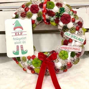 Elf manó karácsonyi ajtódísz  - karácsony - karácsonyi lakásdekoráció - karácsonyi ajtódíszek - Meska.hu