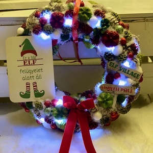 Elf manó karácsonyi ajtódísz  - Meska.hu