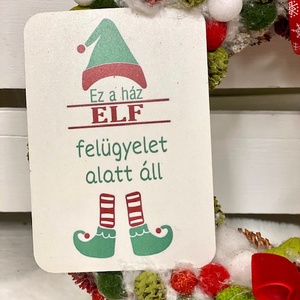 Elf manó karácsonyi ajtódísz  - karácsony - karácsonyi lakásdekoráció - karácsonyi ajtódíszek - Meska.hu
